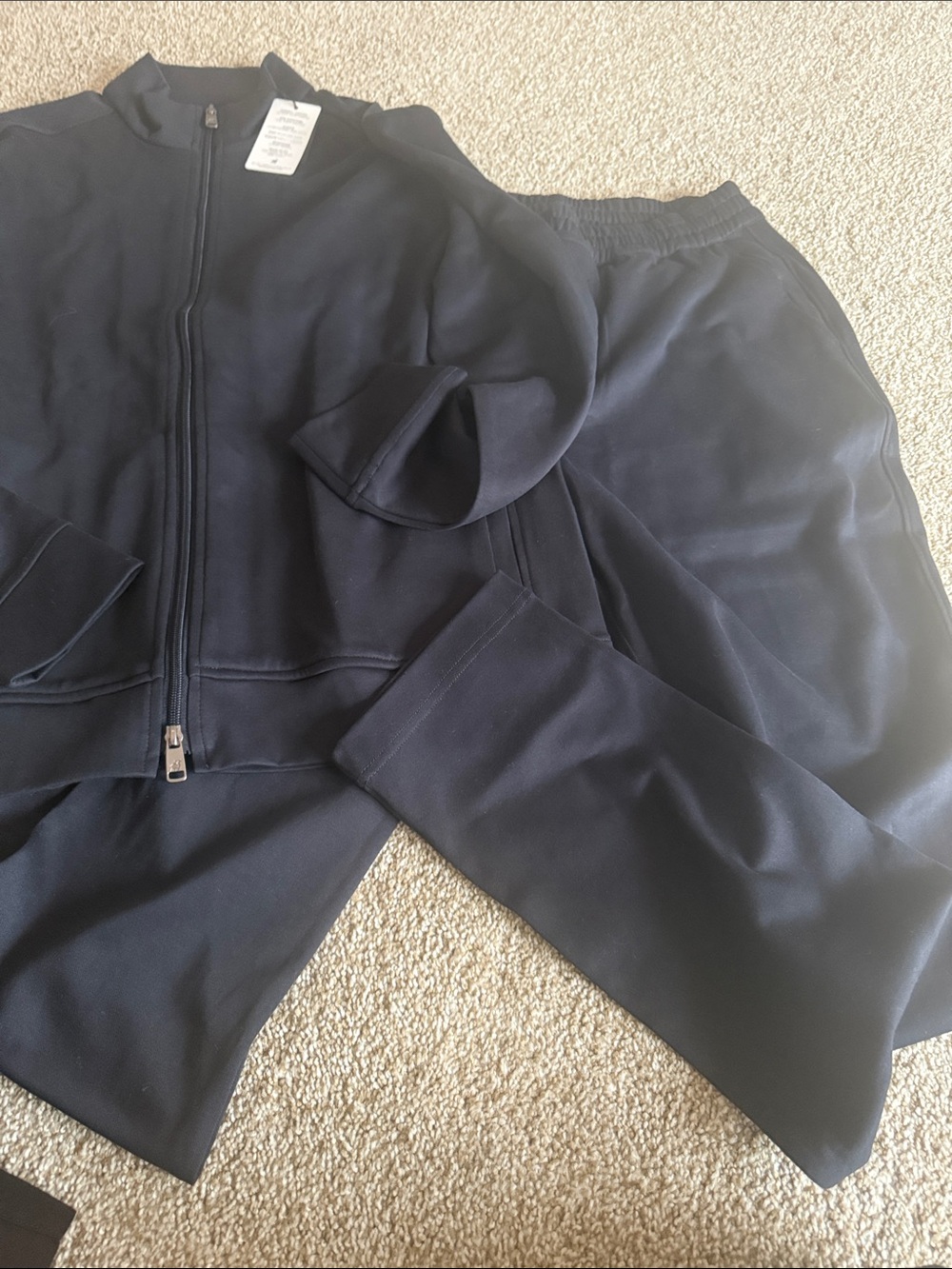 Raffi aqua cotton luxury size L Classic Navy Zip Jacket and Jogger Set